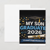 Carte D'accompagnement Mon fils est diplômé 2026 (Devant / Derrière)
