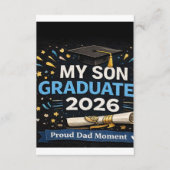 Carte D'accompagnement Mon fils est diplômé 2026 (Devant)