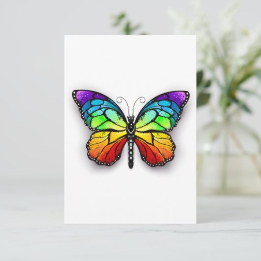 Carte D'accompagnement Monarque papillon arc-en-ciel (Debout devant)