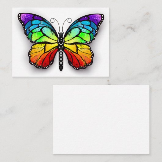 Carte D'accompagnement Monarque papillon arc-en-ciel (Devant / Derrière)