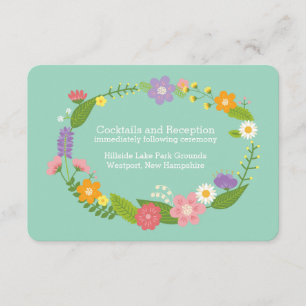 Carte D'accompagnement Monnaie de couronnes florales en bois blanc Insére