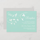 Carte D'accompagnement Monnaie verte et gris RÉCEPTION Mariage Insérer ca (Devant / Derrière)