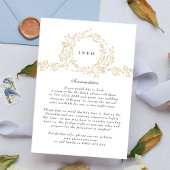 Carte D'accompagnement Monogram Blush Crest traditionnel Mariage élégant