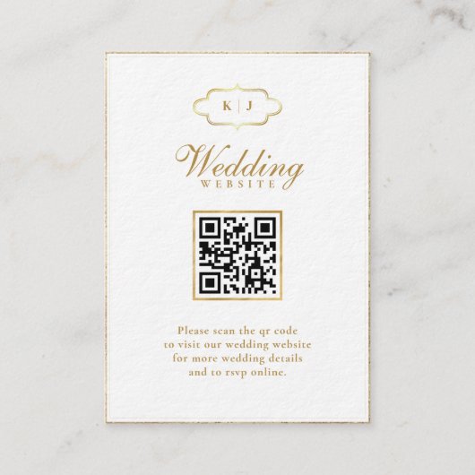 CARTE D'ACCOMPAGNEMENT MONOGRAM CALLIGRAPHIE ROMANTIQUE QR CODE MARIAGE (Devant)