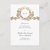 Carte D'accompagnement Monogram Crest classique Mariage élégant (Devant)