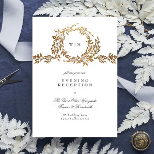 Carte D'accompagnement Monogram Crest classique Mariage élégant