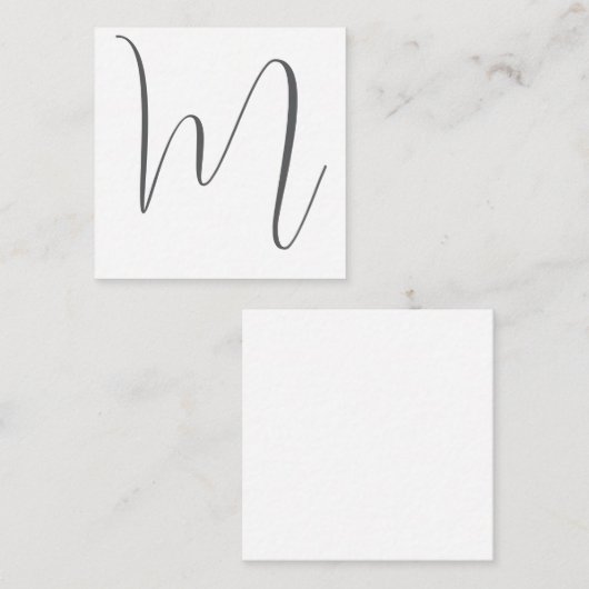 Carte D'accompagnement Monogram Modern Simple Minimalist Plain (Devant / Derrière)