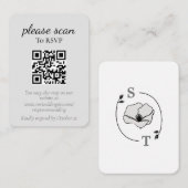 Carte D'accompagnement Monogramme blanc de fleur de Magnolia RSVP (Devant / Derrière)