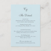 Carte D'accompagnement Monogramme bleu Poudre classique Mariage élégant (Devant)