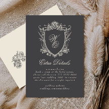Monogramme classique Formel Floral Crest Mariage