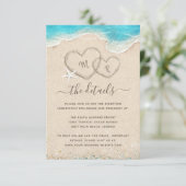 Carte D'accompagnement Monogramme Coeurs dans le mariage de la plage de s (Debout devant)