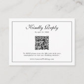 Carte D'accompagnement Monogramme couronne botanique QR Code Mariage RSVP (Devant)