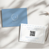 Carte D'accompagnement Monogramme Crest Dusty Bleu RSVP Mariage
