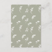 Carte D'accompagnement monogramme crête vert accueil de mariage (Dos)