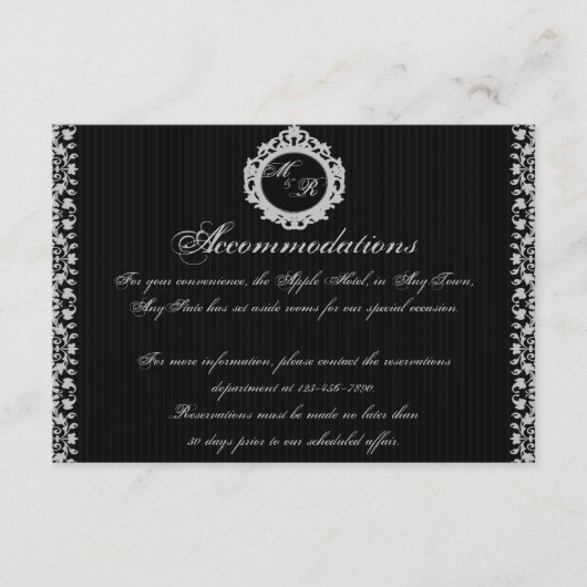 Carte D'accompagnement Monogramme de cadre gothique Insertion (Devant)