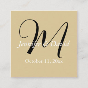 Carte D'accompagnement Monogramme de calligraphie attrayante pour mariage