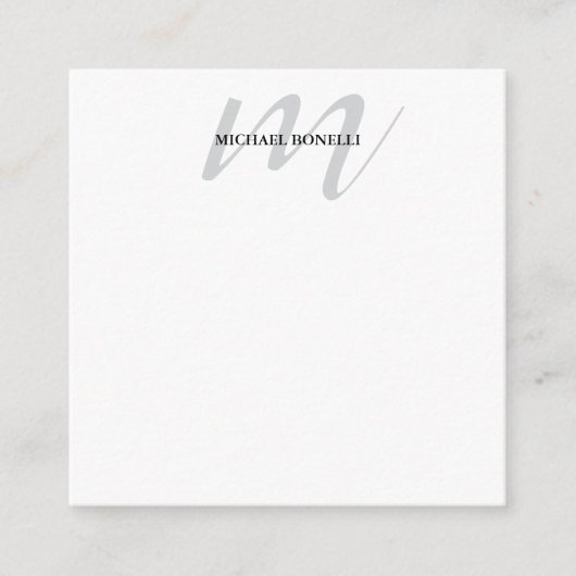 Carte D'accompagnement Monogramme de calligraphie classique professionnel (Devant)