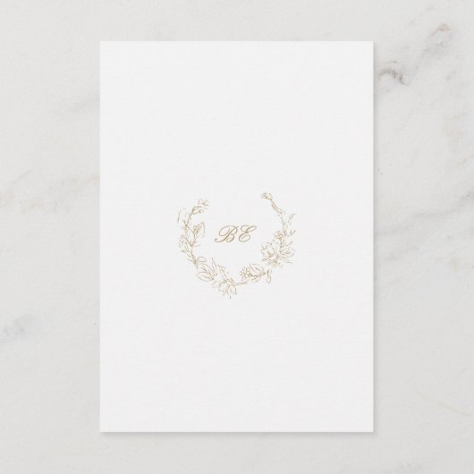 Carte D'accompagnement Monogramme de couronne d'or Code QR Mariage élégan (Dos)