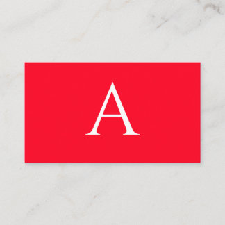 Carte D'accompagnement Monogramme de lettre initiale rouge blanc simple
