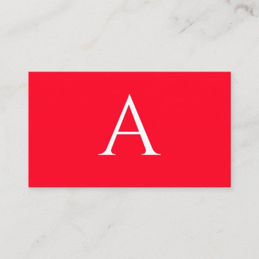 Carte D'accompagnement Monogramme de lettre initiale rouge blanc simple (Devant)
