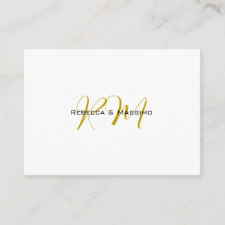 Carte D'accompagnement Monogramme de nom moderne de couleur or unique exc