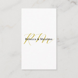 Carte D'accompagnement Monogramme de nom moderne de couleur or unique exc