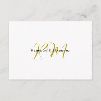 Carte D'accompagnement Monogramme de nom moderne de couleur or unique exc