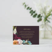 Carte D'accompagnement Monogramme d'or floral de Bourgogne Détails du Mar (Debout devant)