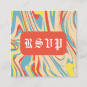 Carte D'accompagnement Monogramme du code QR Abstrait de la torsion rétro (Devant)