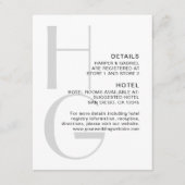 Carte D'accompagnement Monogramme élégant. Détails de mariage modernes si (Devant)