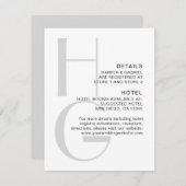 Carte D'accompagnement Monogramme élégant. Détails mariages modernes simp (Devant / Derrière)