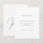 Carte D'accompagnement Monogramme élégant moderne Réception de mariage in (Devant / Derrière)