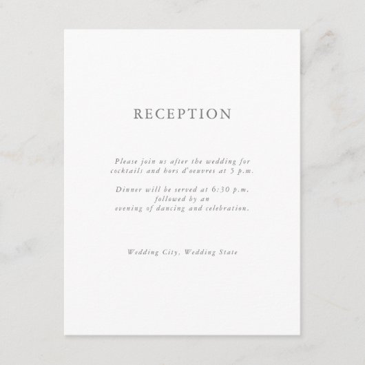 Carte D'accompagnement Monogramme élégant moderne Réception de mariage in (Devant)