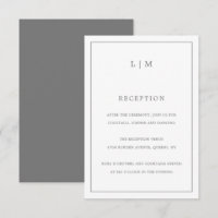 Monogramme gris foncé simple Mariage élégant