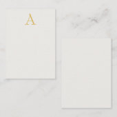 Carte D'accompagnement Monogramme initial professionnel couleur or et pas (Devant / Derrière)