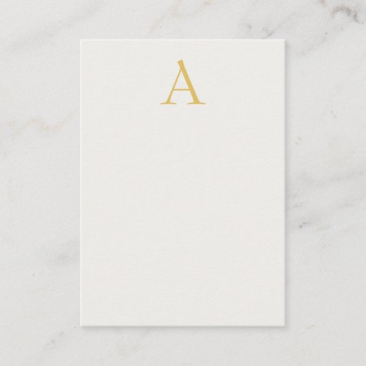 Carte D'accompagnement Monogramme initial professionnel couleur or et pas (Devant)