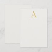 Carte D'accompagnement Monogramme initial professionnel couleur or et pas (Devant / Derrière)