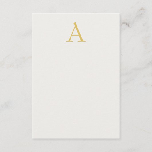Carte D'accompagnement Monogramme initial professionnel couleur or et pas (Devant)
