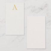 Carte D'accompagnement Monogramme initial professionnel couleur or et pas (Devant / Derrière)