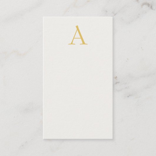 Carte D'accompagnement Monogramme initial professionnel couleur or et pas (Devant)