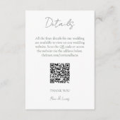 Carte D'accompagnement Monogramme Mariage Finder Détails Code QR (Devant)