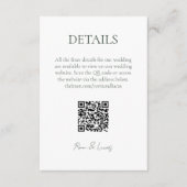 Carte D'accompagnement Monogramme Mariage Finder Détails Code QR (Devant)