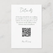 Carte D'accompagnement Monogramme Mariage Finder Détails Code QR (Devant)