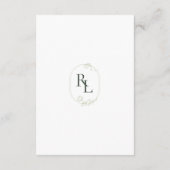 Carte D'accompagnement Monogramme Mariage Finder Détails Code QR (Dos)