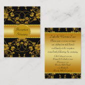 Carte D'accompagnement Monogramme Mariage or et noir (Devant / Derrière)