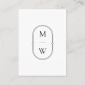 Carte D'accompagnement Monogramme minimaliste Noir & Blanc Mariage RSVP (Dos)