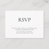 Carte D'accompagnement Monogramme minimaliste Noir & Blanc Mariage RSVP (Devant)