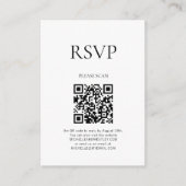 Carte D'accompagnement Monogramme minimaliste QR Code Mariage RSVP (Devant)