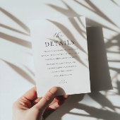 Carte D'accompagnement Monogramme moderne Elegant Script Détails Mariage