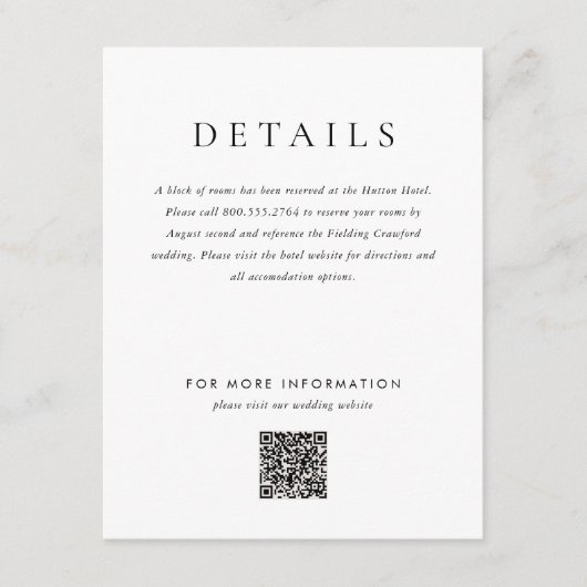 Carte D'accompagnement Monogramme moderne simple Mariage élégant (Devant)